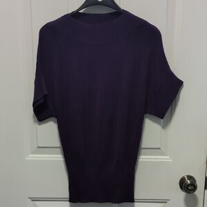 Chic Purple Short Sleeve Knit Top